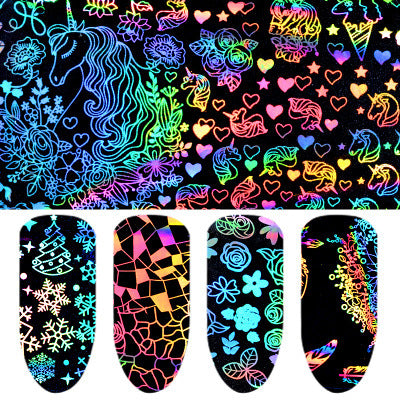 Laser Star Nail Stickers – Thermal Transfer Symphony Star Decals